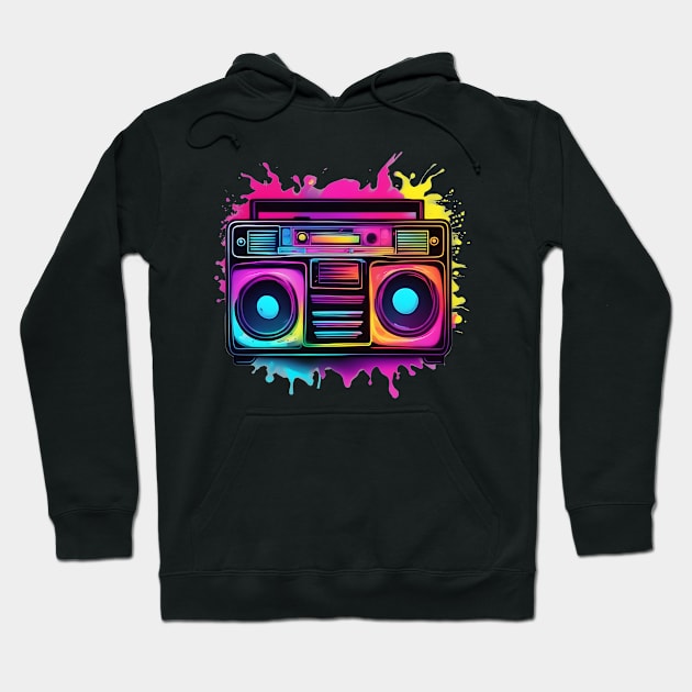 neon boombox Hoodie by Majkel&Majkel